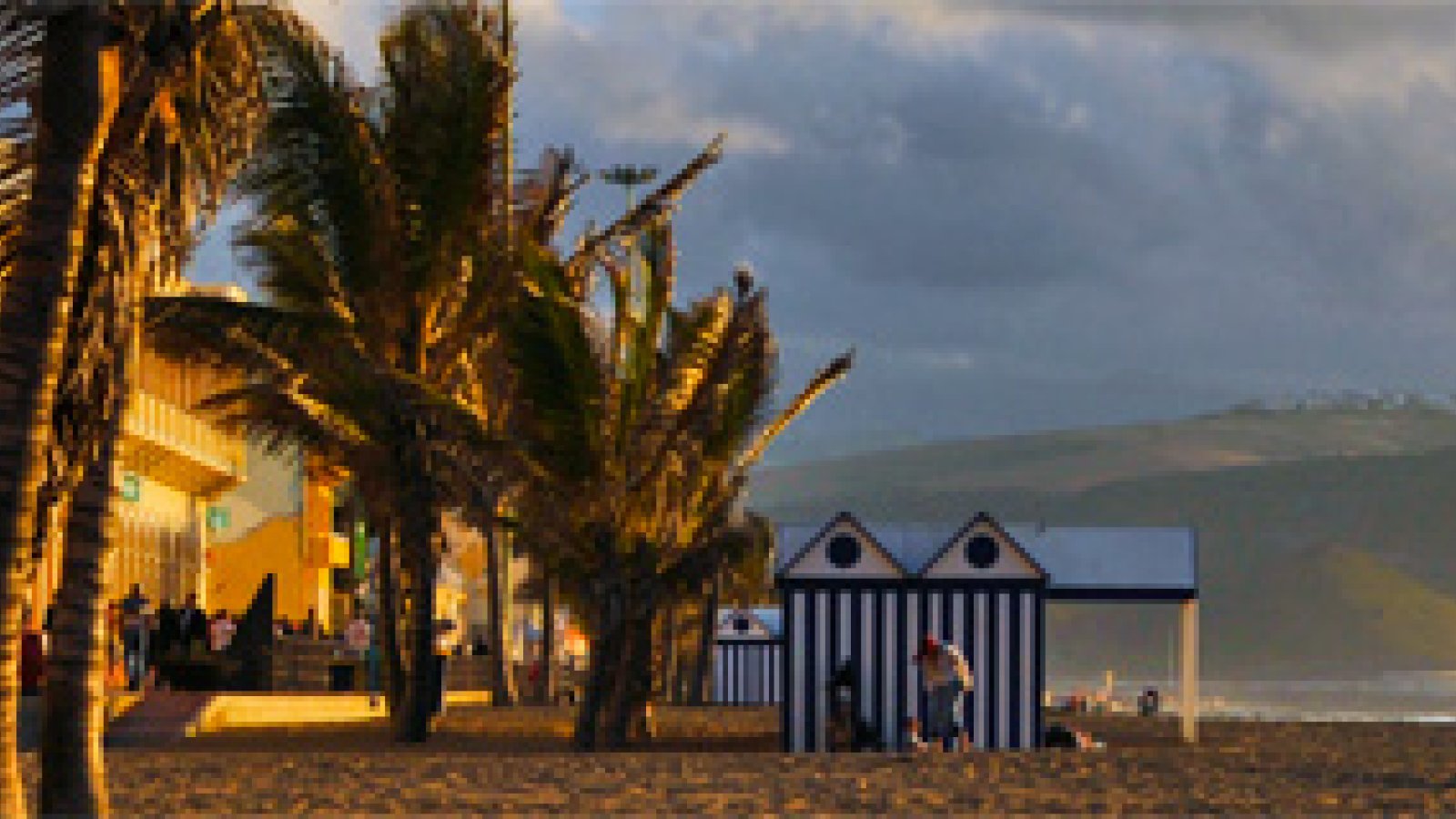 Playa Canteras beach panorama in Las Palmas de Gran Canaria